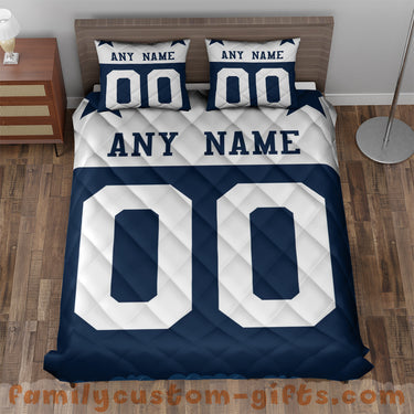 Custom Quilt Sets Dallas Jersey Personalized Football Premium Quilt Bedding for Boys Girls Men Women